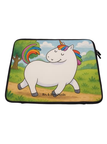 Mr. & Mrs. Panda Laptop Tasche Einhorn Stolzieren Design ohne Sp... in Weiß