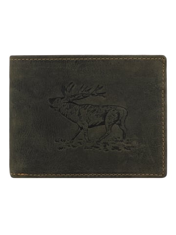 Greenburry Vintage Geldbörse Leder 12 cm in olive