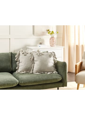 Beliani 2er-Set Dekokissen OLEARIA in Beige