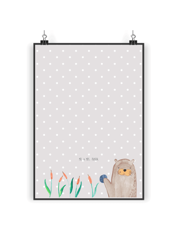 Mr. & Mrs. Panda Poster Otter Stein ohne Spruch in Grau Pastell