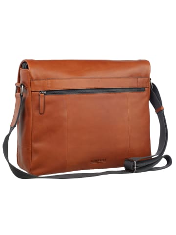 Leonhard Heyden Hamburg Messenger Leder 38 cm Laptopfach cognac