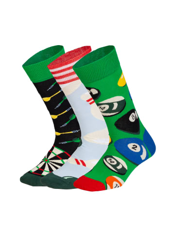 DillySocks Socken Strike & Score (3er Box) in Schwarz Hellblau Grün