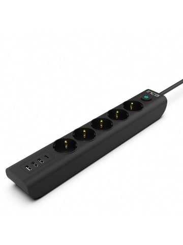 Inca INCA Steckdosenleiste IPW-44TU 5 fach, 3xUSB-A+1xUSB-C, in Schwarz