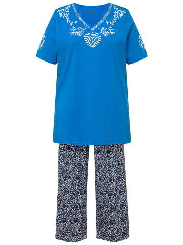 Ulla Popken Pyjama in strahlendes blau