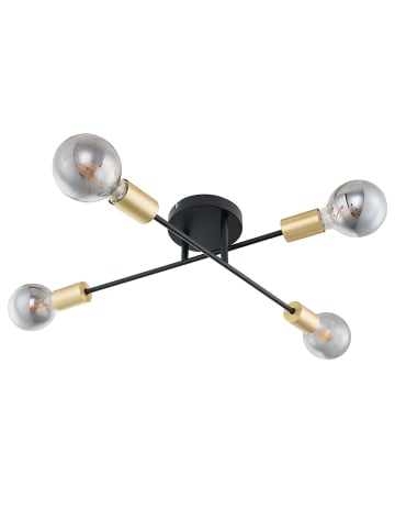 home24 Deckenleuchte Crieff in Schwarz / Messing