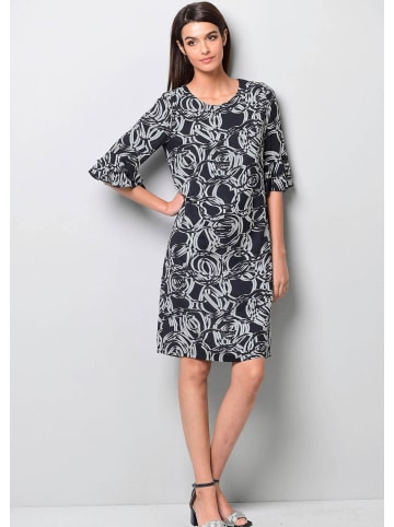 Alba Moda Kleid mit grafischem Dessin in marine