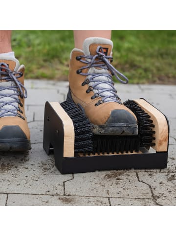 relaxdays Schuhabstreifer in Schwarz/Natur