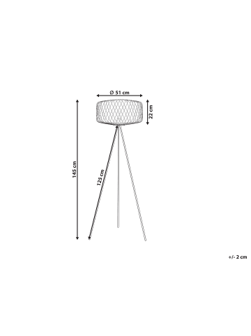 Beliani Stehleuchte JAVARI in Schwarz/Braun - (W) 51 x (H) 145 x (L) 51 cm