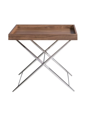 Angel Cerdá Ecktisch 2034 in Walnuss / Stahl – (B)61 x (H)51 x (T)48 cm