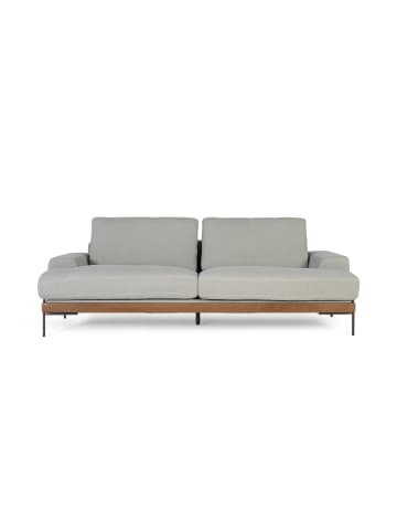 Giner y Colomer 6-Sitzer-Sofa mit grauem Leinenstoff und Metallbeinen in Gray