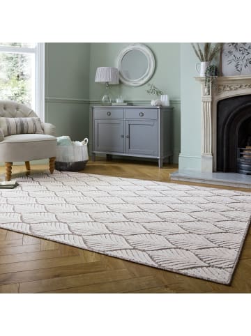 KADIMA DESIGN Outdoor Teppich Blätter, Terrasse schmutzabweisend in Beige