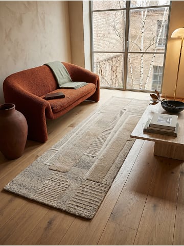 KADIMA DESIGN Teppich Wolle Handgetuftet EDALE Abstrakt Wohnzimmer Modern Wohnlich in Natur