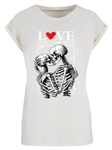 F4NT4STIC Extended Shoulder T-Shirt Love is all you need in Whitesand