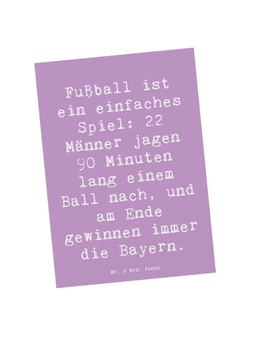 Mr. & Mrs. Panda Postkarte Spruch Fußball Bayern mit Spruch in Lavendeltraum
