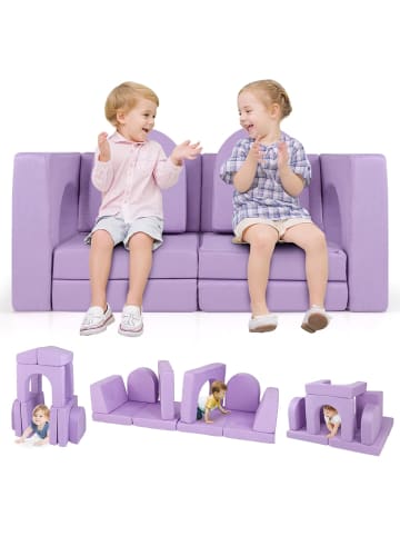 COSTWAY Kindersofa 8-teilig in Lila