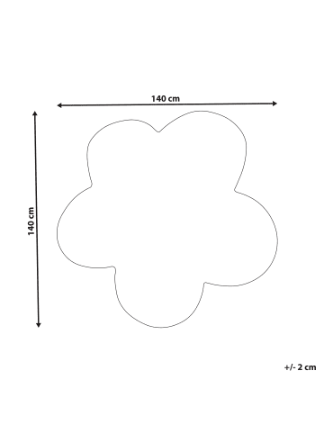 Beliani Kurzflor KOKKINI in Beige - (W) 140 x (L) 140 cm