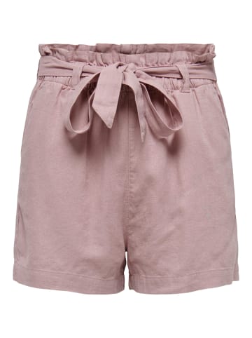 JACQUELINE de YONG Kurze Stoff Shorts Paperback Hose aus Leinen JDYSAY in Rosa