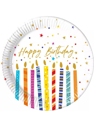 Wisam Farbe Multicolor Candles Happy Birthday Papierteller 8 Stück 23 cm FSC