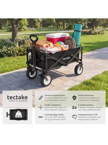 tectake Faltbarer Handwagen Leon mit Bremsen, Belastbarkeit 80kg