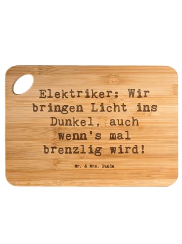 Mr. & Mrs. Panda Schneidebrett Spruch Elektriker Lichtbringer mi... in Braun