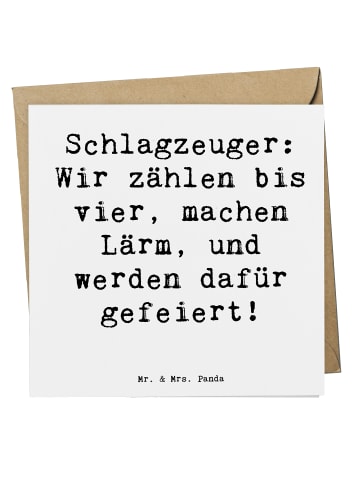 Mr. & Mrs. Panda Einladungskarte Spruch Schlagzeuger Stolz mit S... in Weiß