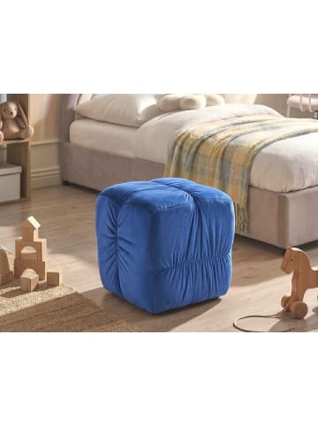 Beliani Pouf TURLEY in Blau - (W) 57 x (H) 38 x (L) 57 cm