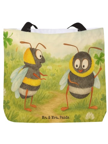 Mr. & Mrs. Panda Beutel Hummeln Kleeblatt Design ohne Spruch in Weiß