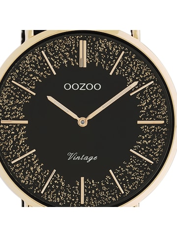 Oozoo Armbanduhr Oozoo Vintage Series schwarz groß (ca. 40mm)