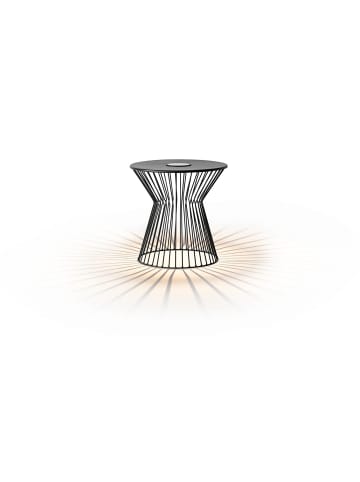 Lumaland Korbtisch mit LED-Beleuchtung 3,7V schwarz Schwarz