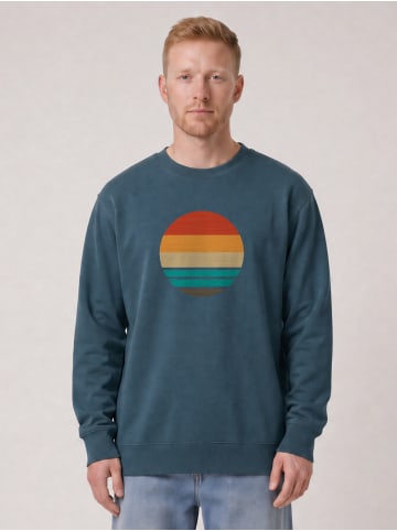 wat? Apparel Sweatshirt Retro Sunset Ocean in Petrol
