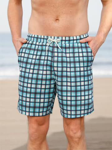 WITT WEIDEN Badeshorts in marine-zitrone-kariert