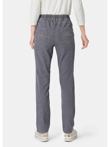 GOLDNER Edel geschmückte Jeansschlupfhose MARTHA in grau