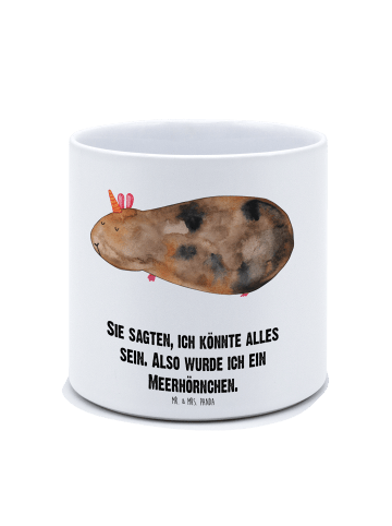 Mr. & Mrs. Panda XL Blumentopf Einhorn Meerschweinchen mit Spruch in Weiß