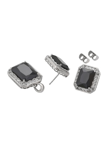 NAEMI Women Jewelry Set in Silver Black
