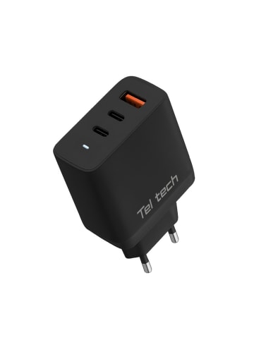 Wisam Teltech Power Charger GaN USB / 2x USB-C 65W QC PD schwarz TCH-07