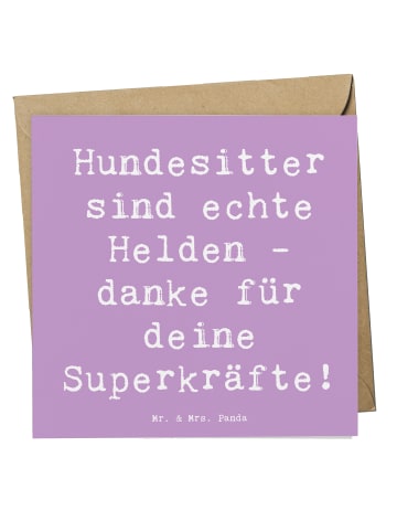Mr. & Mrs. Panda Klappkarte Spruch Hundesitter Helden mit Spruch in Lavendeltraum