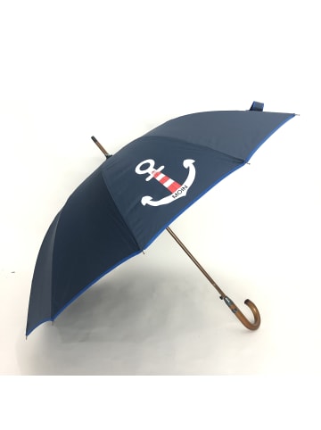 COFI 1453 Holzstockschirm Blau Ankermotiv in Blau