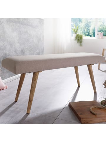 FineBuy Sitzbänk in Beige / Mango / 117x38x51