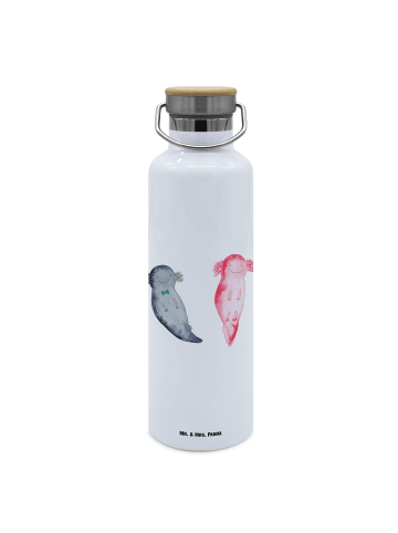 Mr. & Mrs. Panda Trinkflasche Edelstahl Axolotl Freundin ohne Sp... in Weiß
