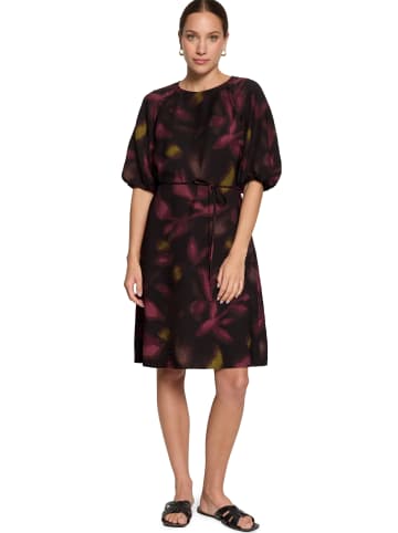 Zero  Casual-Kleid mit Bindegürtel in Black/Dark Red