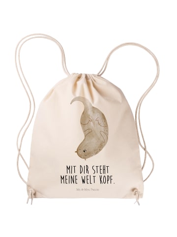 Mr. & Mrs. Panda Jutebeutel Otter Kopfüber mit Spruch in Creme