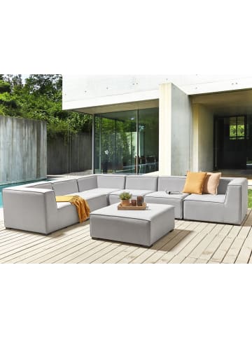 Beliani 7-tlg Lounge Set AREZZO in Grau/Schwarz rechtsseitig