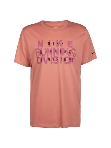 Nike Performance Laufshirt Dri-FIT Run Division in rosa / weinrot