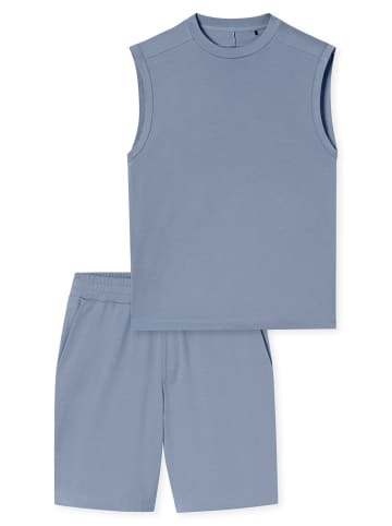 Schiesser Pyjama Modern in blaugrau