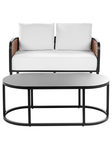 Beliani 2-tlg Gartensofa MONTEFALCO in Weiß/Schwarz