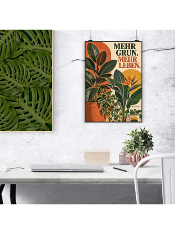Poster Pflanze retro Design mit Spruch in Weiß