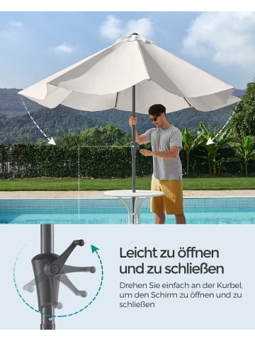 SONGMICS Sonnenschirm in Beige - (D)340 x (H)246