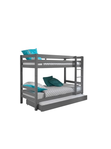 58 aufm Kessel ETAGENBETT Karolina 210x161x105 aus Massivholz in grau