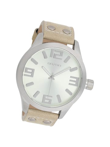 Oozoo Analog-Armbanduhr Oozoo Timepieces beige extra groß (ca. 51mm)