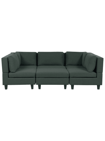 Beliani 6-tlg Modulsofa UNSTAD in Grün/Schwarz